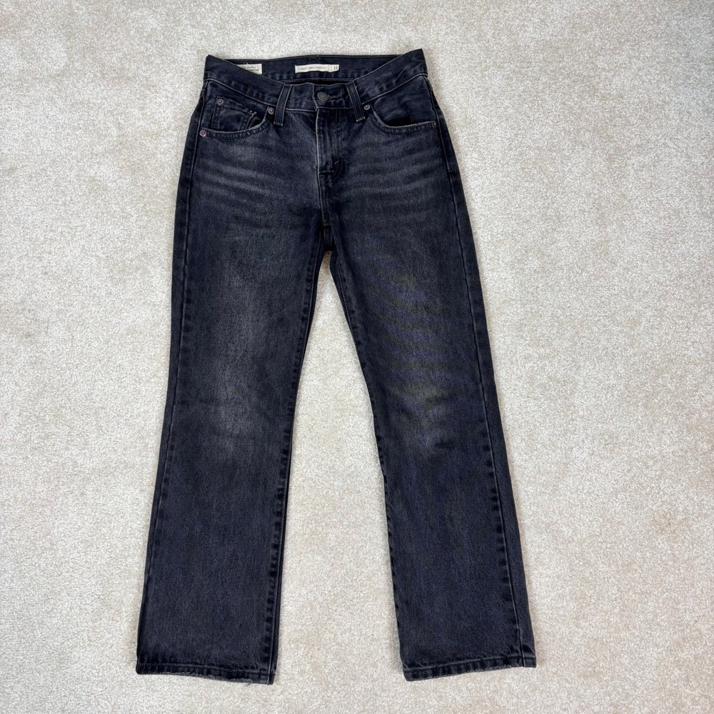 Levis Premium Middy Ankle Bootcut Jeans Washed Black 23 Cotton Mid Rise